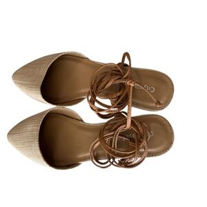 Cityclassified Tan Tie Up Flats